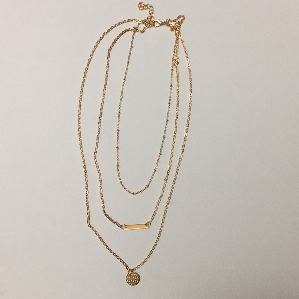 3 Layer Dainty Gold Chocker & Necklace - Picture 2 of 2